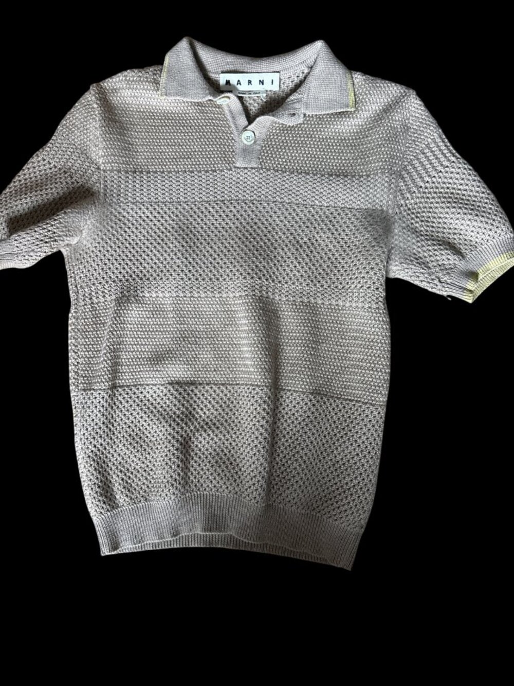 MARNI Size Medium (M) Textured Knit Polo Sweater